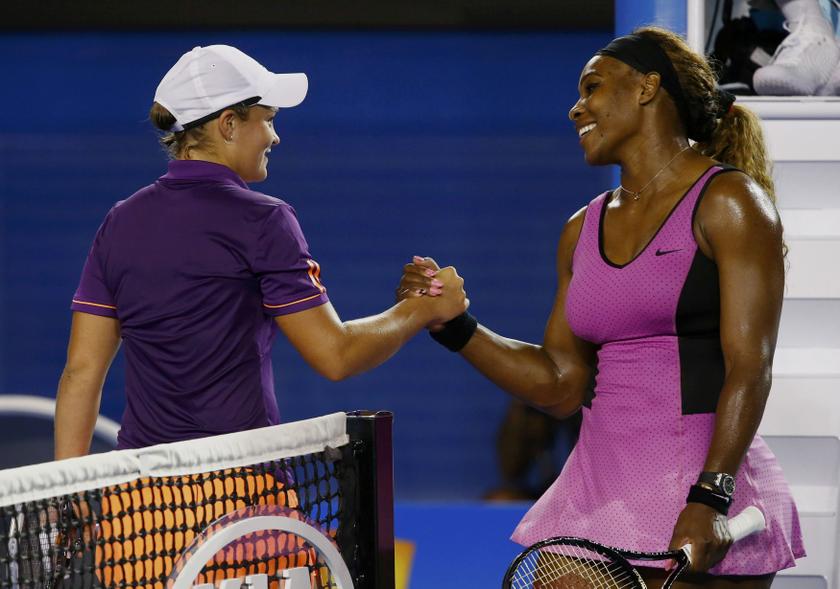 Serena Williams of the United States shakes hands with Ashleigh Barty of Australia after defeating her in their women's singles match at the Australian Open 2014 tennis tournament in Melbourne January 13, 2014. u00e2u20acu201d Reuters pic
