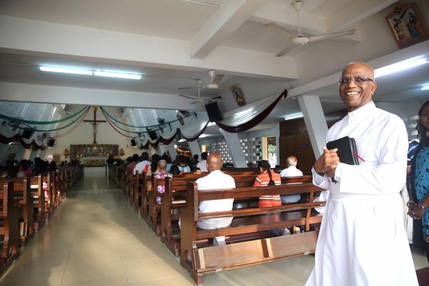 Father Lawrence Andrew is photographed before morning mass at the Church of St Anne in Port Klang, Selangor, January 5, 2014. u00e2u20acu201d Picture by Choo Choy May