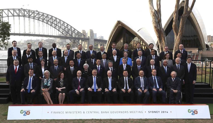 Central Bank Governors and Finance Ministers of G20 countries pose for a family picture near the Sydney Opera House and Sydney Harbour Bridge, February 22, 2014. u00e2u20acu201d Reuters pic