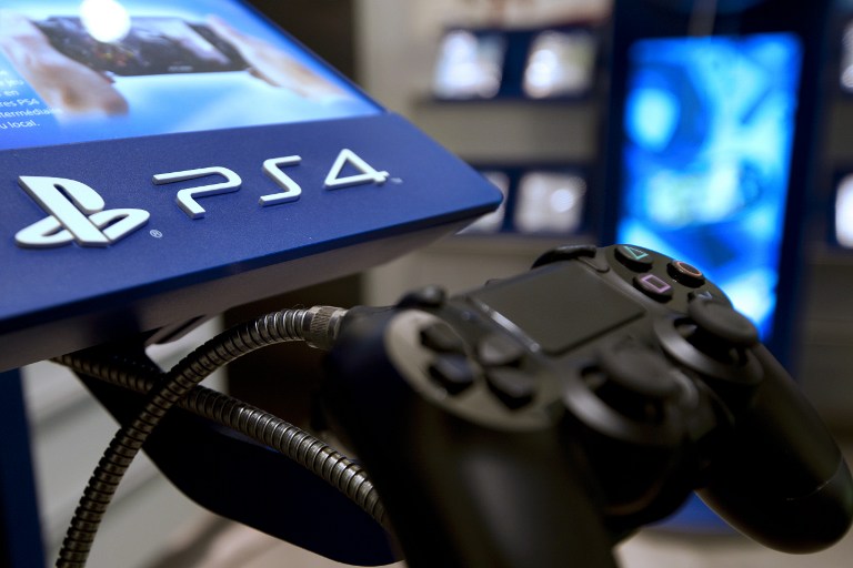 A store in Paris shows the joystick of the new Sony Playstation 4 video game console (PS4) in a picture taken on November 29, 2013. u00e2u20acu2022 AFP pic