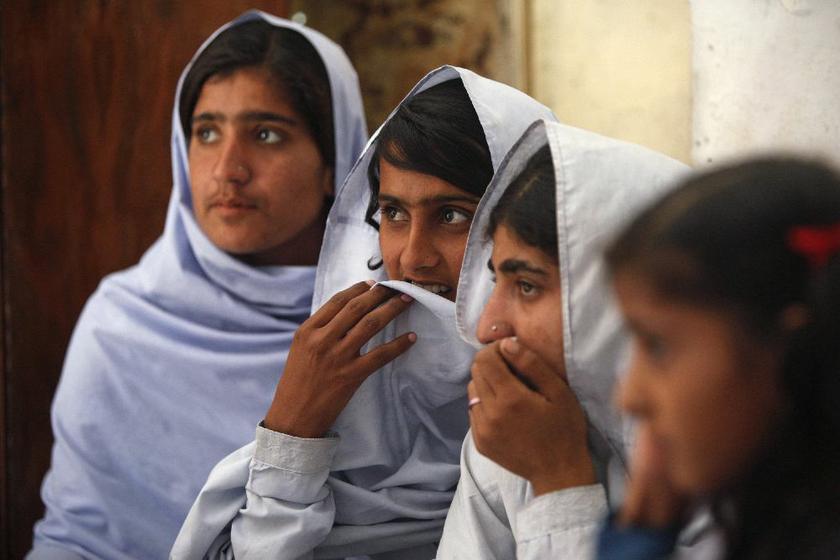 Students while attending a lecture on preventive measures to take when sexual harassment occurs, during a class in Shadabad Girls Elementary School in Pir Mashaikh village in Johi, some 325 km from Karachi February 12, 2014 Reuters