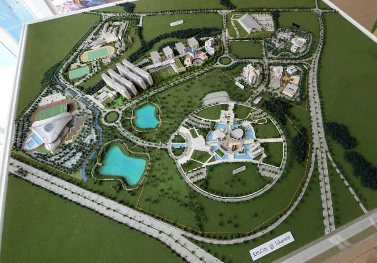 This photograph taken on November 15, 2013 shows the model area plan of EduCity in Nusajaya. u00e2u20acu201d AFP pic