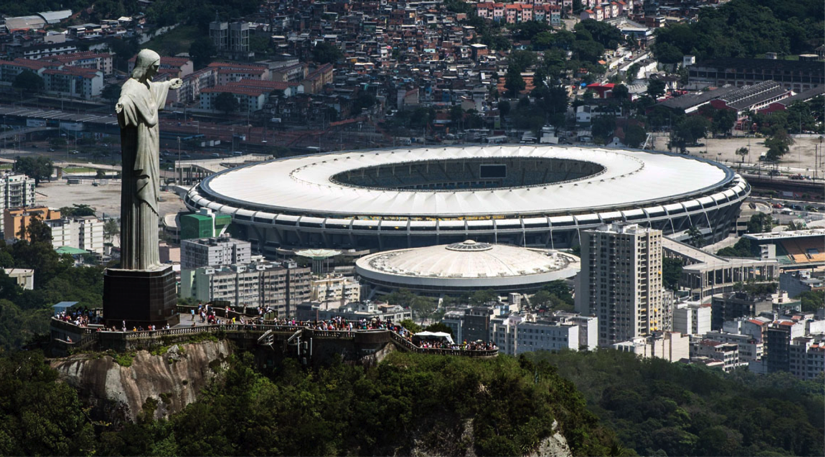 Aerial view of the Christ the Redeemer statue atop Corcovado Hill and the Mario Filho (Maracana) stadium in Rio de Janeiro, Brazil. u00e2u20acu201d AFP pic