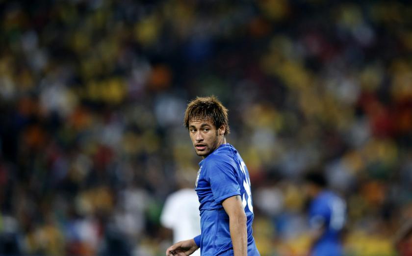 Brazil's Neymar looks on during their international friendly football match against South Africa at the First National Bank (FNB) Stadium, also known as Football City, Johannesburg March 5 2014. u00e2u20acu201d Reuters pic
