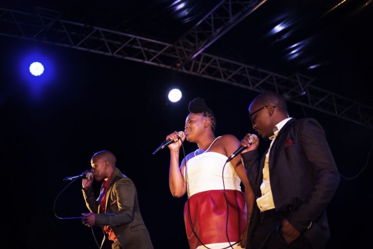 Members of the South African a capella group The Soil Ntsika Ngxanga (right) Buhle Mda (centre) and Phindo Ngxanga (left) perform in Johannesburg on February 15, 2014. u00e2u20acu201d AFP pic