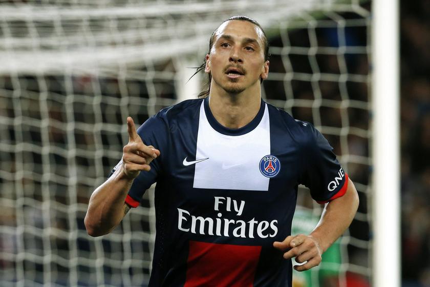 Paris St Germain's Zlatan Ibrahimovic celebrates after scoring against St Etienne during their French Ligue 1 soccer match at the Parc des Princes Stadium in Paris, March 16, 2014. u00e2u20acu201d Reuters pic