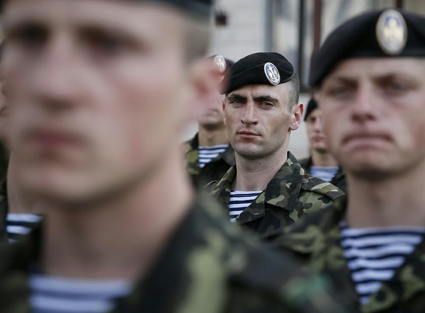 Crimean service personnel are now faced with having an uncertain future with the Russian Army. u00e2u20acu201d Reuters pic