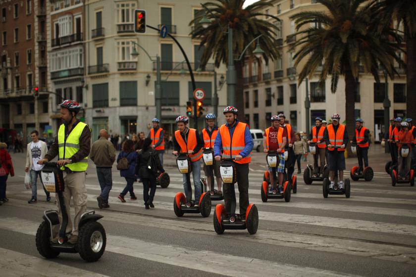 Tourists on Segways tour downtown Malaga, southern Spain, March 30, 2014. u00e2u20acu2022 Reuters pic
