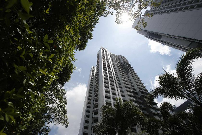 The apartment block (centre) where the body of First Meta chief executive Autumn Radtke was found at a public housing estate, in Singapore February 26, 2014 Reuters
