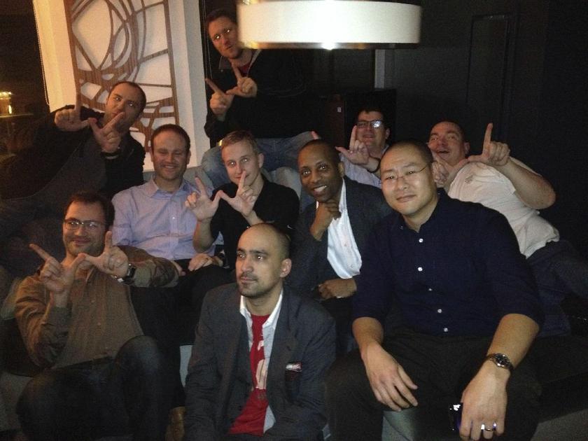 WhatsApp co-founder Jan Koum (back left) at a reunion in San Francisco, February 26, 2014. u00e2u20acu201d Reuters pic
