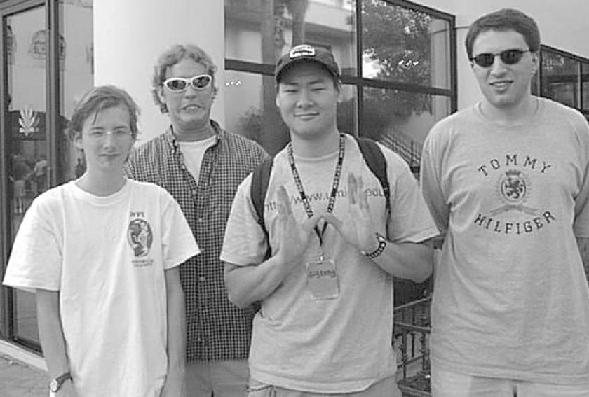 Throwback to the past: Jan Koum (right) at the DefCon hacker convention in Las Vegas, in this 1999 handout photo. With him are (from left) Seth McGann, Andrew Reiter and Dug Song. — Reuters/Ejovi Nuwere handout pic
