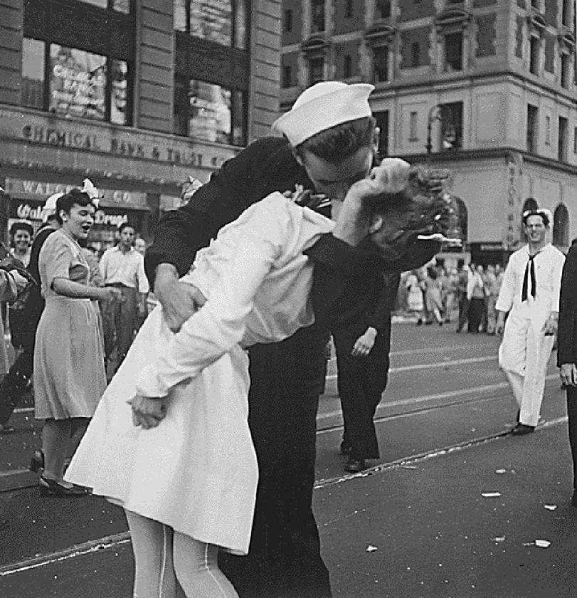 US Navy sailor Glenn Edward McDuffie, who claims to be the man who kisses a nurse in Times Square in an impromptu moment at the close of World War Two 
