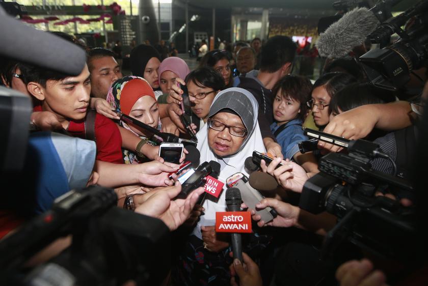 Family members of those onboard the missing Malaysia Airlines flight MH370 are interviewed by media at the waiting area at Kuala Lumpur International Airport in Sepang March 8, 2014. u00e2u20acu201d Reuters pic