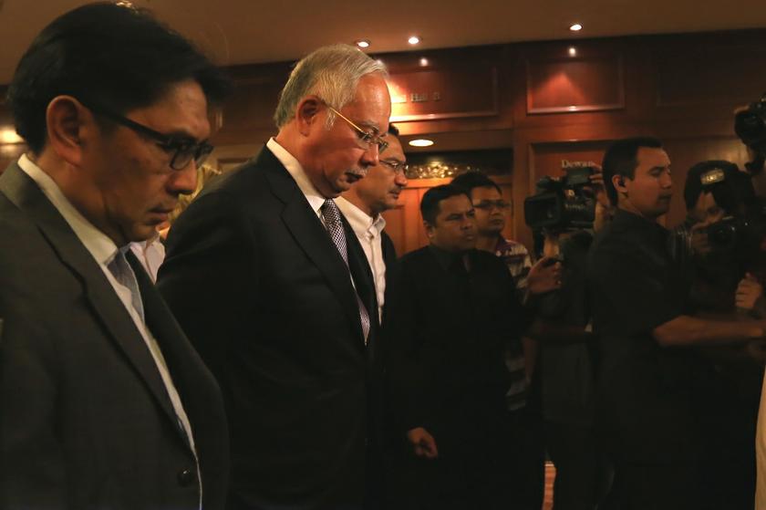 Prime minister Datuk Seri Najib Razak holds a surprise press conference on flight MH370 at PWTC, on March 24, 2014. u00e2u20acu201d Picture by Saw Siow Feng