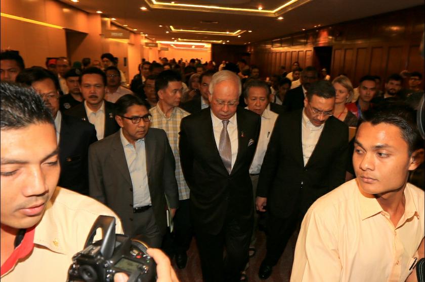 Prime minister Datuk Seri Najib Razak holds a surprise press conference on flight MH370 at PWTC, on March 24, 2014. u00e2u20acu201d Picture by Saw Siow Feng