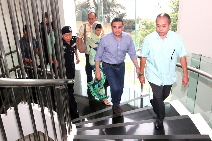 Acting Transport Minister Datuk Seri Hishammuddin Hussein visits the family members of passengers on board flight MH370 at Everly Hotel, Putrajaya, March 29, 2014. u00e2u20acu2022 Picture by Saw Siow Feng