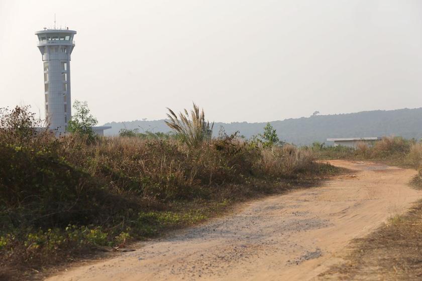 The air traffic control tower at Phu Quoc airport, where the Vietnamese authorities hold press conferences twice a day. u00e2u20acu201d Picture by Choo Choy May