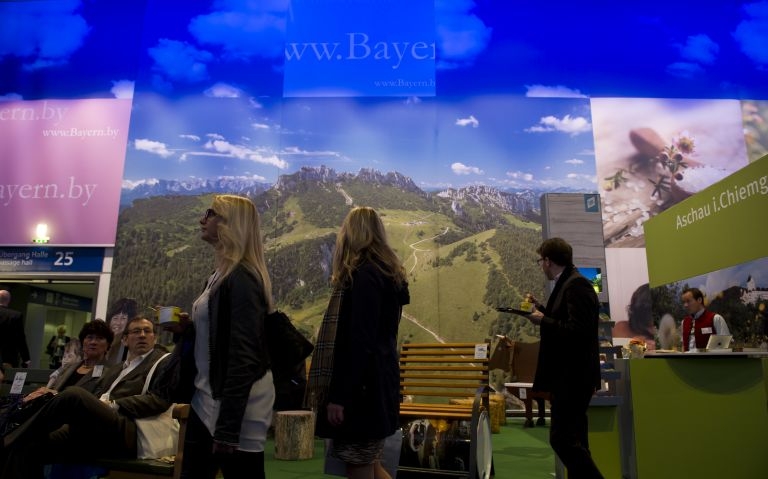 Fair-goers visit the Bavaria stand at the ITB International Travel Trade Fair in Berlin March 5, 2014. u00e2u20acu201d AFP pic