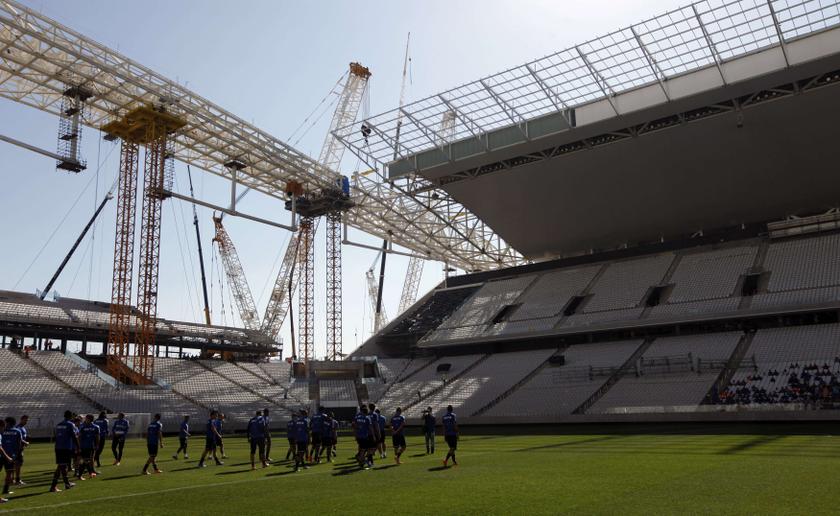 Corinthians soccer players arrive to attend a training session at the Arena de Sao Paulo Stadium, one of the venues for the 2014 World Cup, in the Sao Paulo district of Itaquera March 15, 2014. u00e2u20acu201d Reuters pic