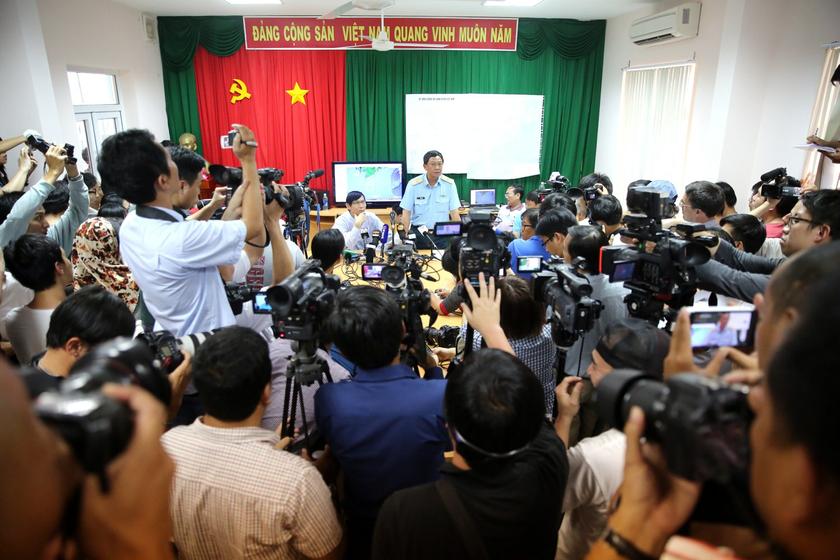 Deputy commander of Vietnam Air Force Do Minh Tuan gives a press conference at the search and rescue centre at Phu Quoc airport in Vietnam, on March 11, 2014. u00e2u20acu201d Picture by Choo Choy May