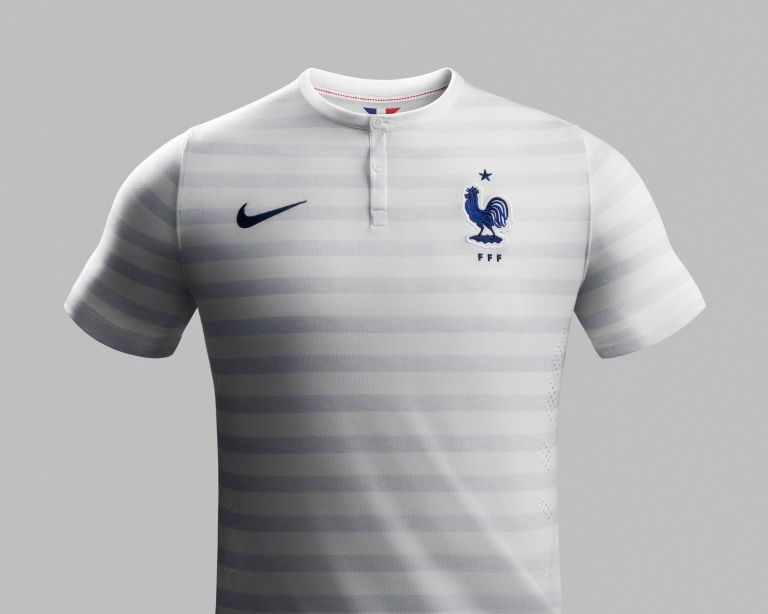 The French national football team’s new away jersey features a subtle stripe design. — AFP Relaxnews pic