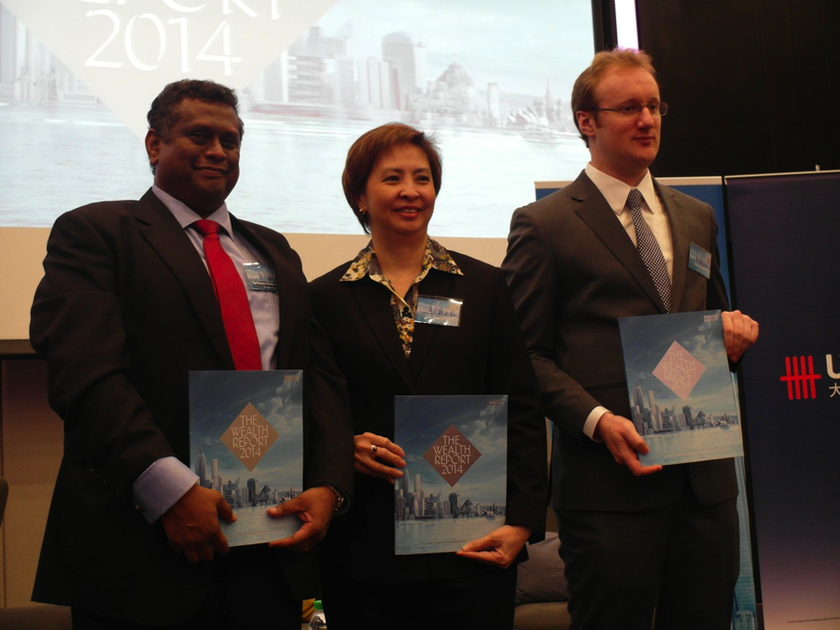 Panellists launching Knight Franku00e2u20acu2122s The Wealth Report 2014 at Le Meridien, Kuala Lumpur. (left to right): Sarkunan Subramaniam, managing director Knight Frank Malaysia; Goh Cheng Ean, country head, High Net-worth Banking, United Overseas Bank (Malaysia)