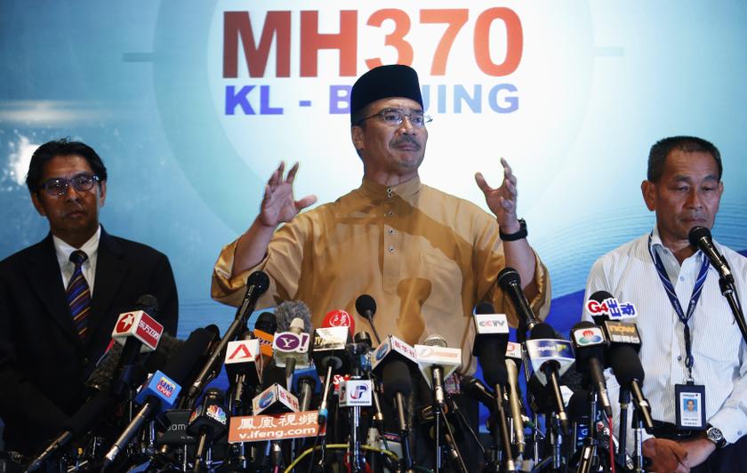 Malaysia's acting Transport Minister Hishammuddin Tun Hussein speaks during a news conference about the missing Malaysia Airlines flight MH370, at Kuala Lumpur International Airport March 14, 2014. u00e2u20acu201d Reuters pic