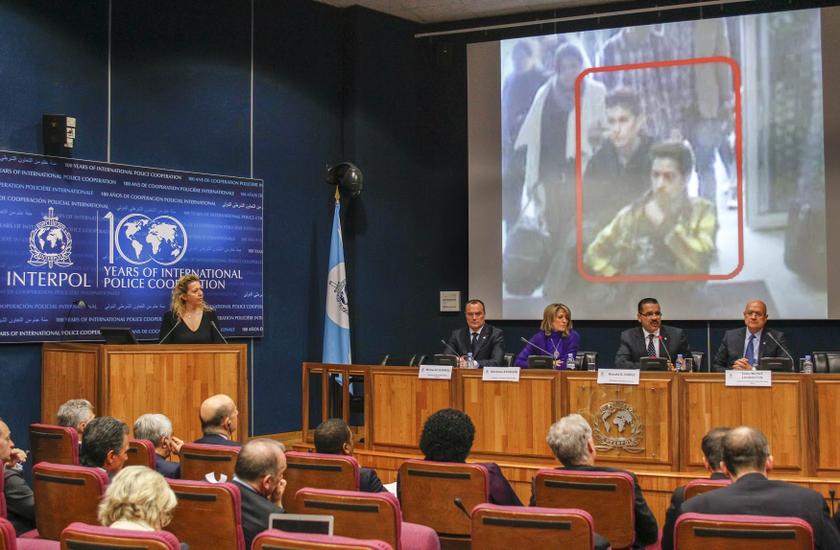 Interpol Secretary General Ronald Noble (second right) speaks during a news conference at the Interpol headquarters in Lyon, March 11, 2014. u00e2u20acu201d Reuters pic