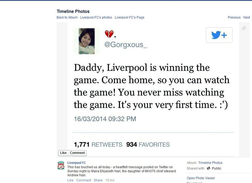 A screencap of the Twitter message sent by Maira Elizabeth Nari.