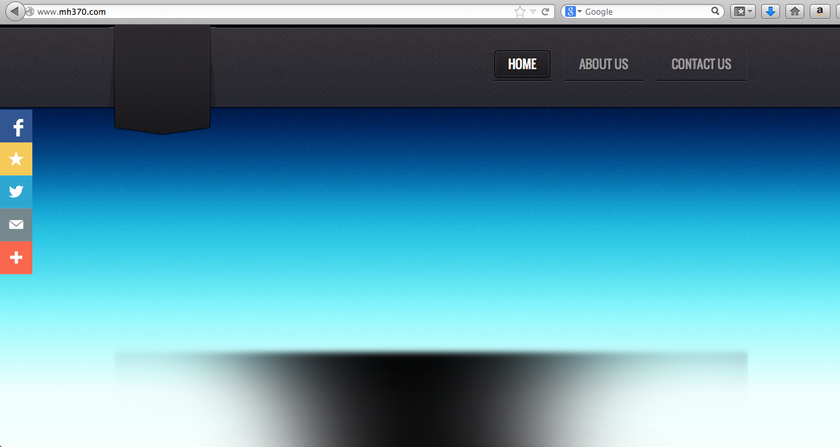 A screenshot of the mh370.com website.