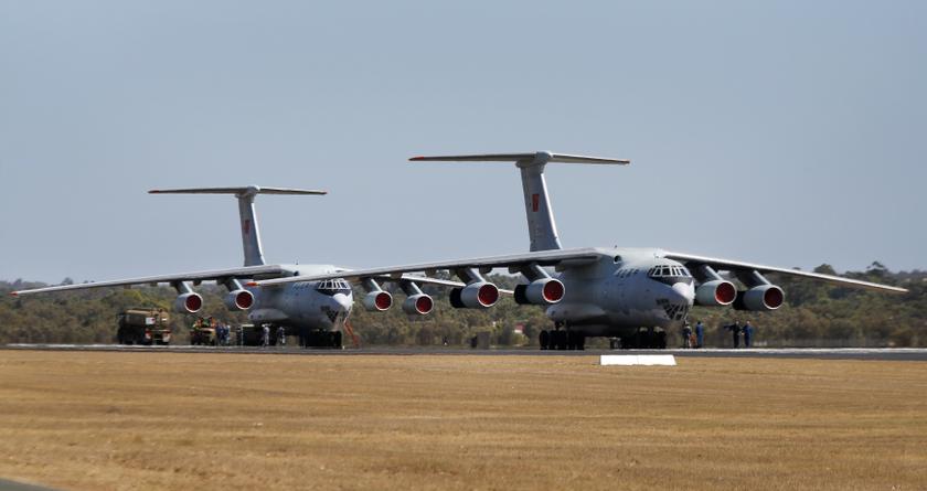 Two Chinese Air Force Ilyushin Il-76 aircraft, which are expected to join the search for Malaysian Airlines flight MH370, are pictured at the RAAF base Pearce in Bullsbrook, near Perth in this March 23, 2014 file photo. u00e2u20acu201d Reuters