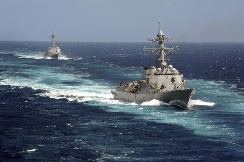 The Arleigh Burke-class guided-missile destroyers USS Kidd and USS Pinckney are seen en transit in the Pacific Ocean in this US Navy picture taken May 18, 2011.u00c2u00a0u00e2u20acu201d Reuters pic