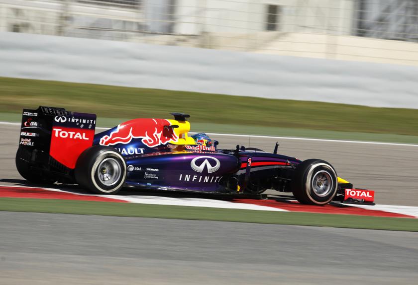 Red Bull Formula One driver Sebastian Vettel of Germany takes the 'Michael Schumacher turn' at Bahrain International Circuit (BIC) in Sakhir south of Manama, March 2, 2014. u00e2u20acu201d Reuters pic