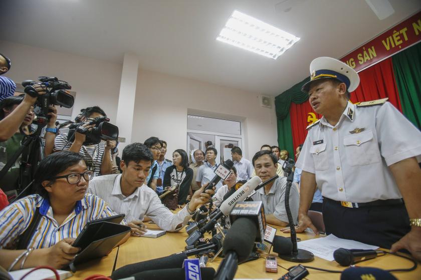 Admiral Le Minh Thanh, Deputy Commander of Vietnamese Navy speaks about their mission to find the missing Malaysia Airlines flight MH370 during a news conference at Phu Quoc Airport in Phu Quoc Island, March 12, 2014. u00e2u20acu201d Reuters pic