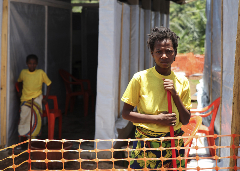 Rose Komono, the only known u00e2u20acu02dccuredu00e2u20acu2122 Ebola patient in Gueckedou poses for a picture at a health clinic after overcoming the virus, April 10, 2014. u00e2u20acu201d Reuters pic