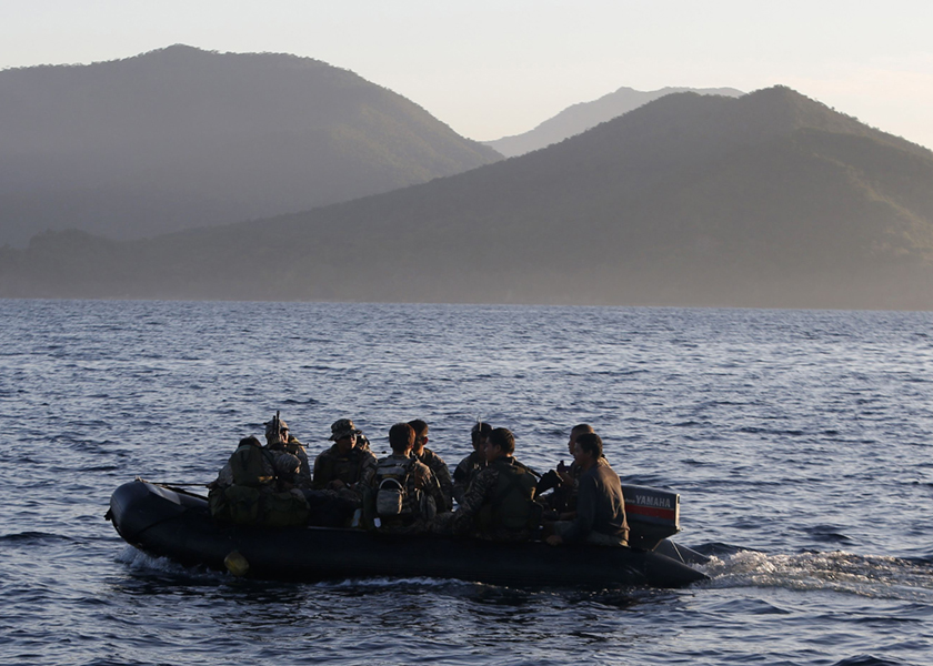 Members of the Philippine marines are transported on a rubber boat from a patrol ship, after a mission at the disputed Second Thomas Shoal, part of the Spratly Islands in theSouth China Sea, April 10, 2014. u00e2u20acu201d Reuters pic