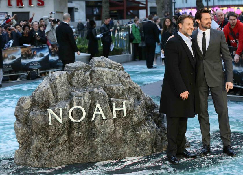 Actors Russell Crowe (left) and Hugh Jackman arrive for the UK premiere of u00e2u20acu02dcNoahu00e2u20acu2122 in Leicester Square in London, March 31, 2014. u00e2u20acu201d Reuters pic