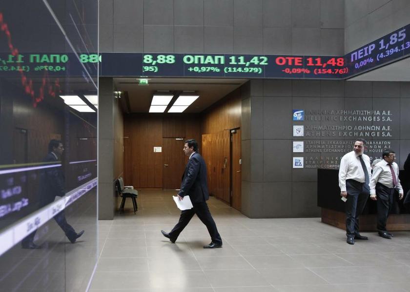 The Greek Stock Exchange in Athens April 10, 2014, back to live after Greece, at risk of crashing out of the euro zone two years ago, issued its first sovereign bond in almost four years  Reuters