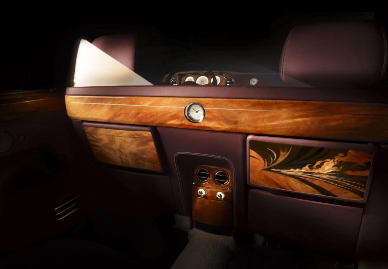 The interior of the vehicle showcases Rolls-Royce’s marquetry skills. — AFP pic