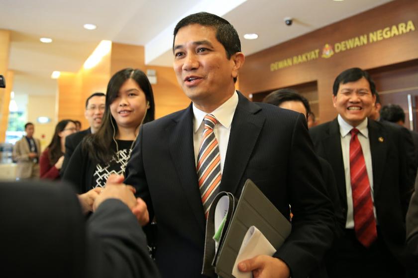 MP for Gombak Azmin Ali walks out of Dewan Rakyat after being ejected by Speaker Tan Sri Pandikar Amin Mulia April 10 2014. u00e2u20acu201d Picture by Saw Siow Feng
