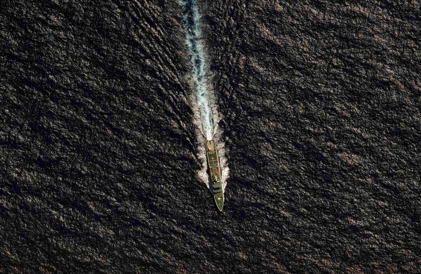 The Chinese Maritime Safety Administration vessel Hai Xin 01 is seen from a Royal New Zealand Air Force P-3K2 Orion aircraft in the southern Indian Ocean, as the search continues for flight MH370 April 13, 2014.  Reuters pic