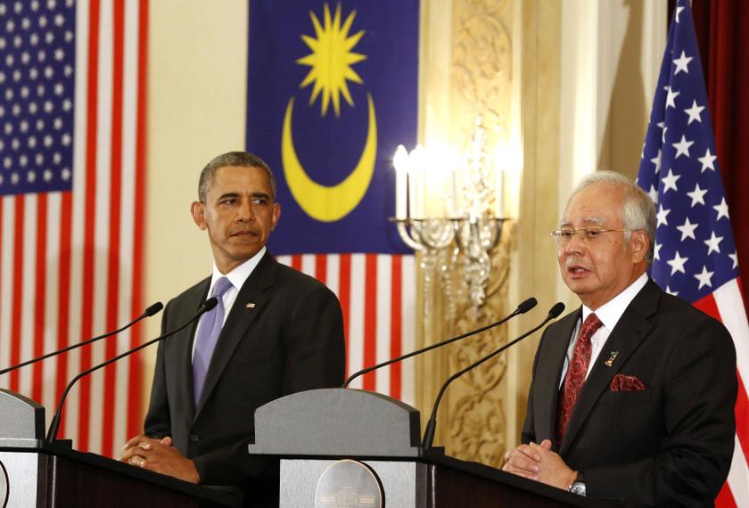 US President Barack Obama and Prime Minister Najib Razak participate in a joint news conference at the Perdana Putra Building in Putrajaya, April 27, 2014. u00e2u20acu201d Reuters pic