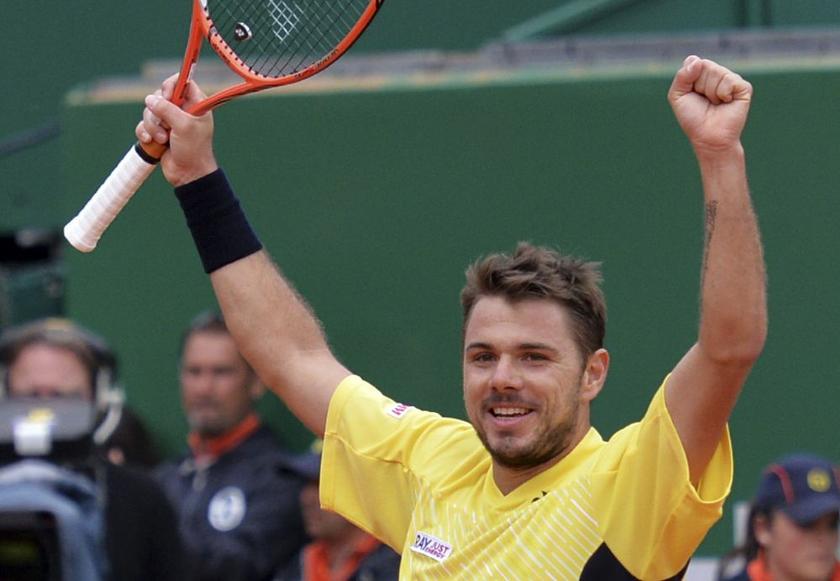 Stanislas Wawrinka of Switzerland celebrates after defeating David Ferrer of Spain during their semi-final match at the Monte Carlo Masters in Monaco April 19, 2014. u00e2u20acu2022 Reuters pic