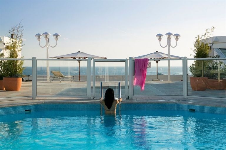 The JW Marriott boasts an enormous rooftop terrace and pool. — AFP pic