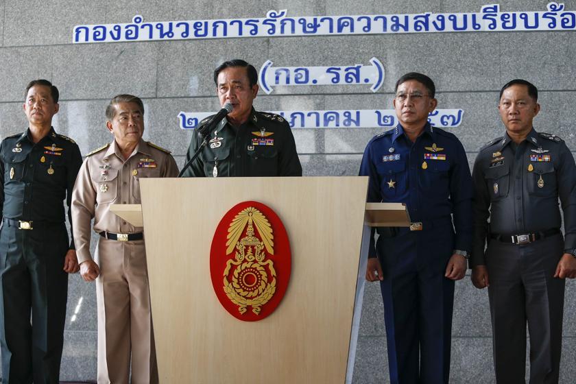 Commander-in-Chief of Royal Thai Army General Prayuth Chan-ocha speaks at a news conference at The Army Club after the army declared martial law nationwide to restore order, in Bangkok May 20, 2014.u00e2u20acu201d Reuters pic