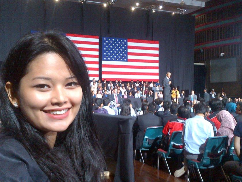 Dyanau00e2u20acu2122s attempt at a selfie with US President Barack Obama.