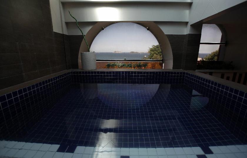 A pool with a view of the ocean, inside a room of the Shalimar love motel in Rio de Janeiro April 30, 2014, retrofitted with more conventional, family-friendly furnishings for the World Cup Reuters