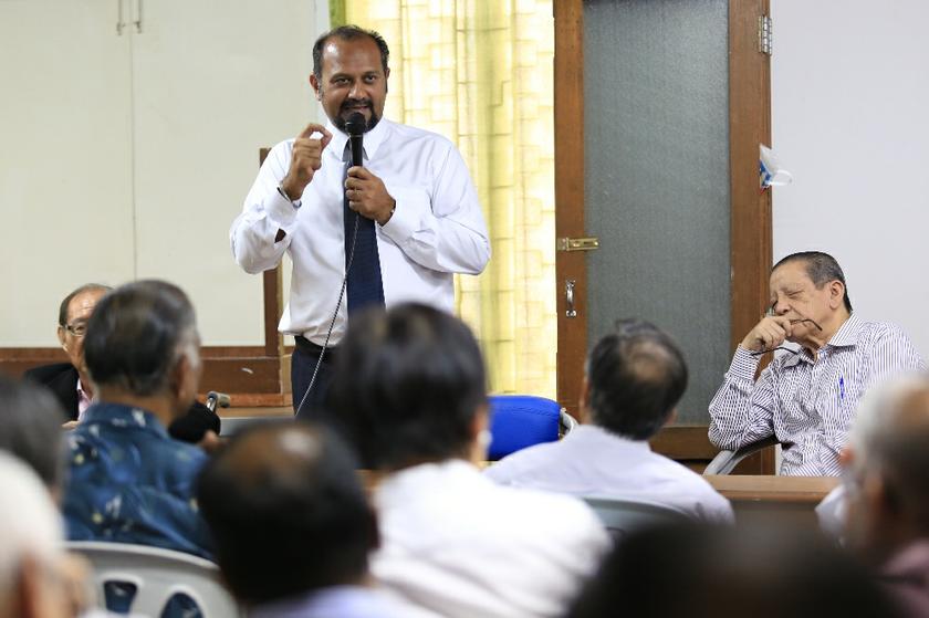 Gobind Singh Deo speaks at a memorial for his father Karpal Singh at La Salle Hall, Selangor, on May 2, 2014. u00e2u20acu201d Picture by Saw Siow Feng