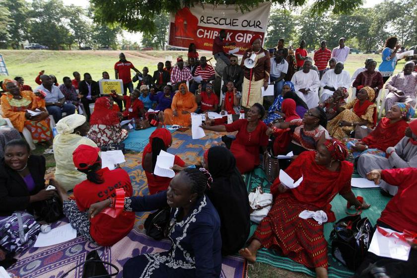 Protesters gather during a sit-in protest in support of the release of the abducted Chibok schoolgirls at the Unity Fountain in Abuja. u00e2u20acu2022 Reuters pic