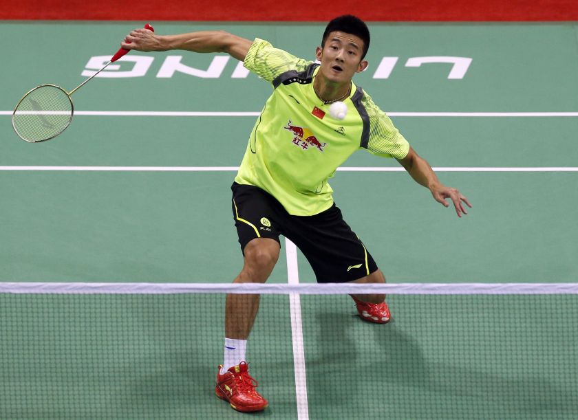 China's Chen Long returns a shot to Taiwan's Chou Tien-chen during their men's singles match in the Thomas Cup badminton championship in New Delhi May 20, 2014. u00e2u20acu201d Reuters pic